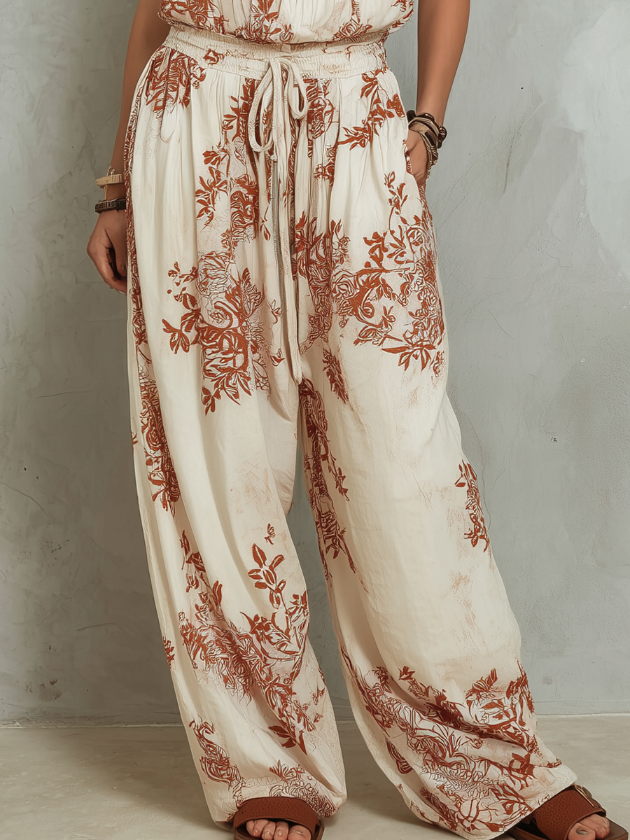 Chelsea Monroe ™ | Lightweight Printed Wide-Leg Pant Suit