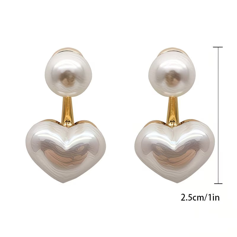 ARABELLA | DOUBLE PEARL HEART EARRINGS