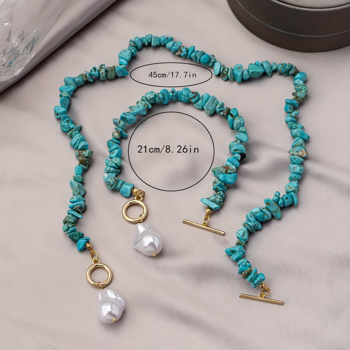 TURQUELLE | TURQUOISE & PEARL NECKLACE BRACELET SET