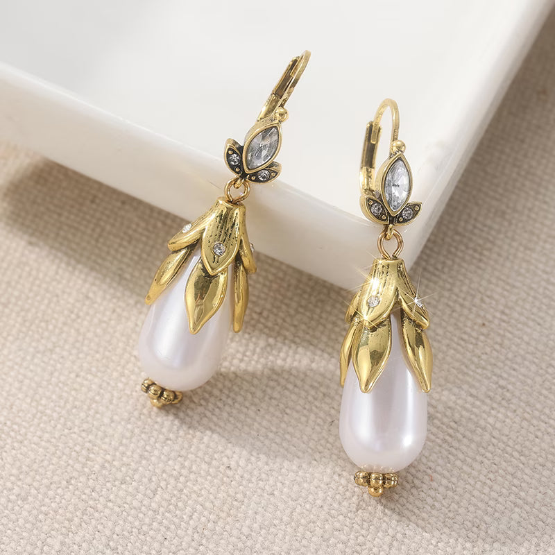 FERN | VINTAGE BOTANICAL PEARL EARRINGS