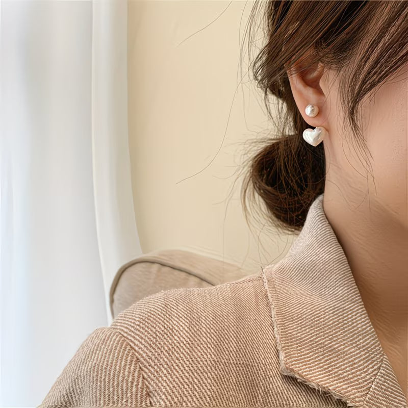 ARABELLA | DOUBLE PEARL HEART EARRINGS