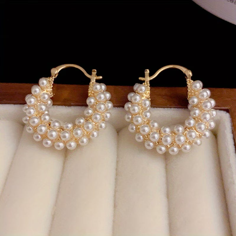 LYANNA | LAYERED PEARL HOOP EARRINGS