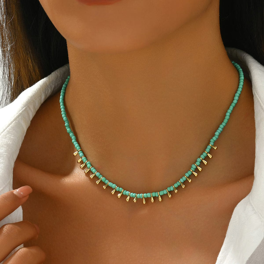 AZURA | MINIMAL TURQUOISE AND GOLD NECKLACE