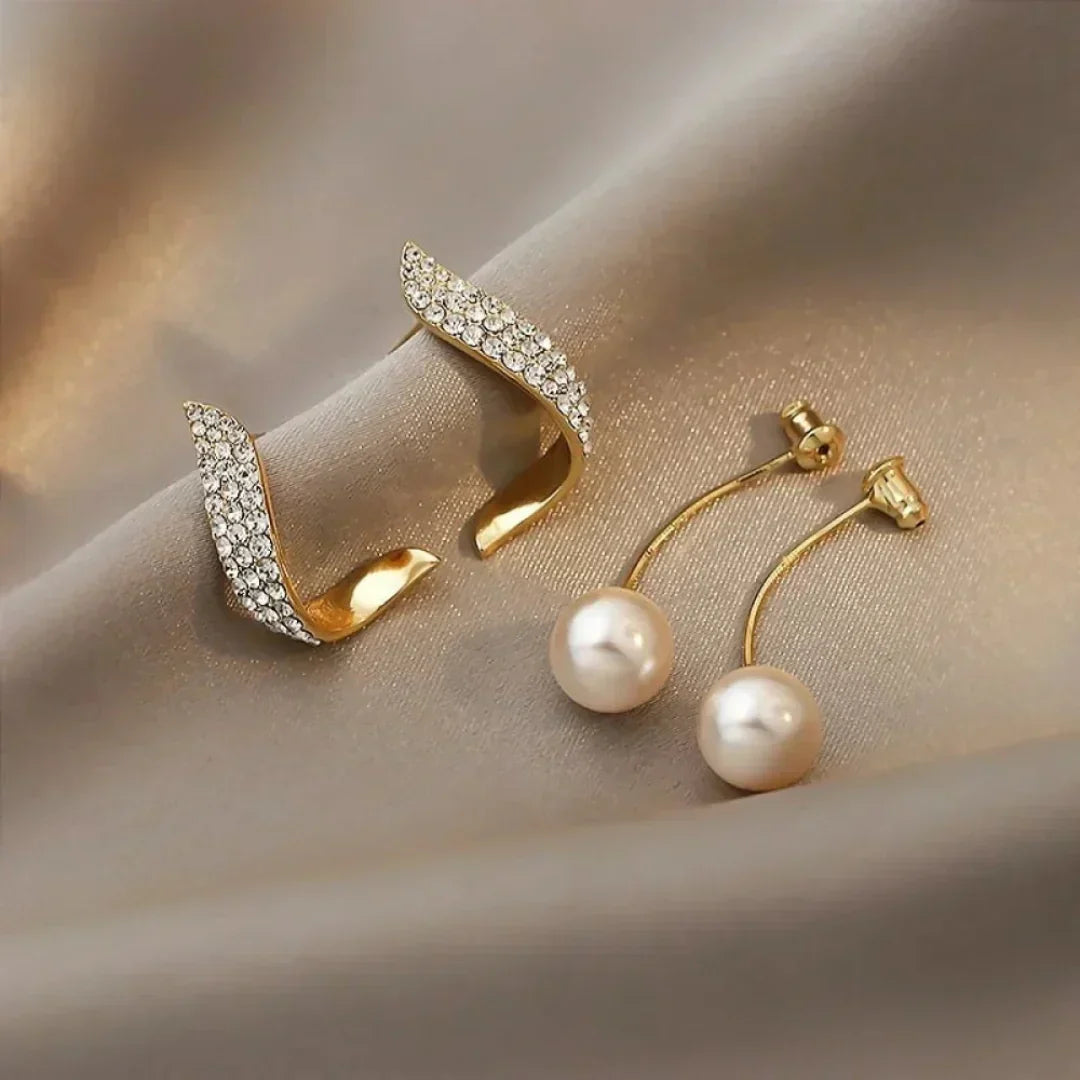 LARKSPUR | CRYSTAL PLUME PEARL EARRINGS