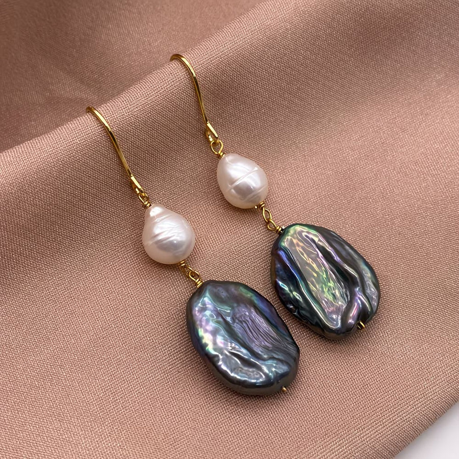 LYRA | PEACOCK PEARL DROP EARRINGS