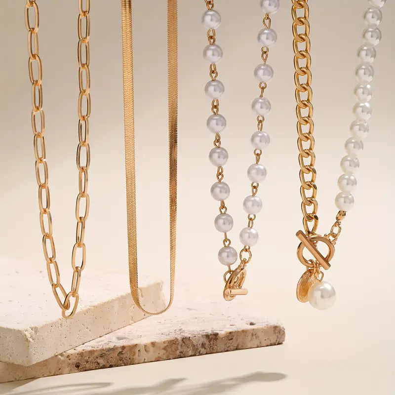NOVARA | MODERN PEARL LAYERED NECKLACE SET