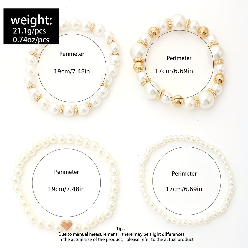 MARCELLA | PEARL STACKING BRACELET SET OF 4