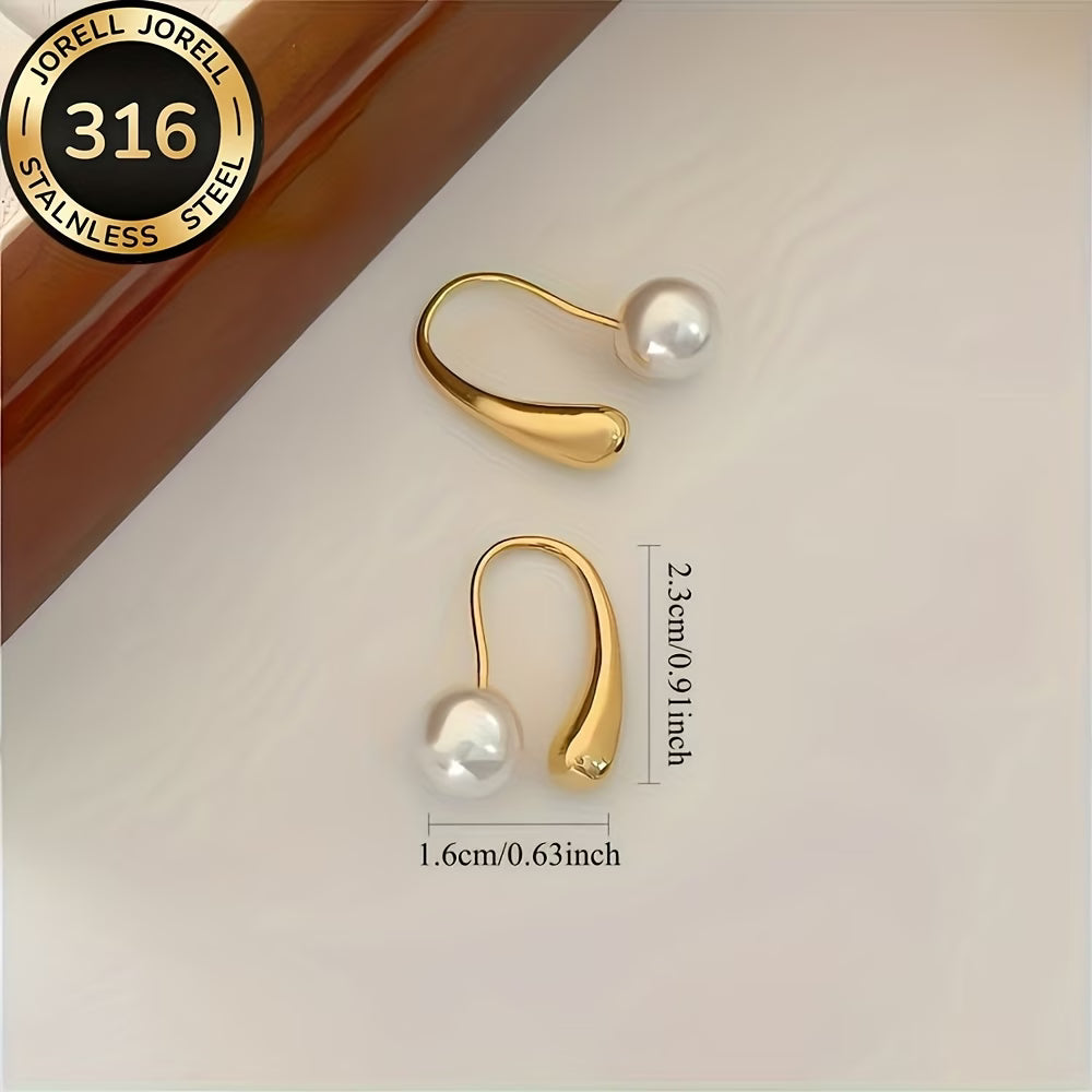 ELARA | MINIMALIST ARC PEARL EARRINGS