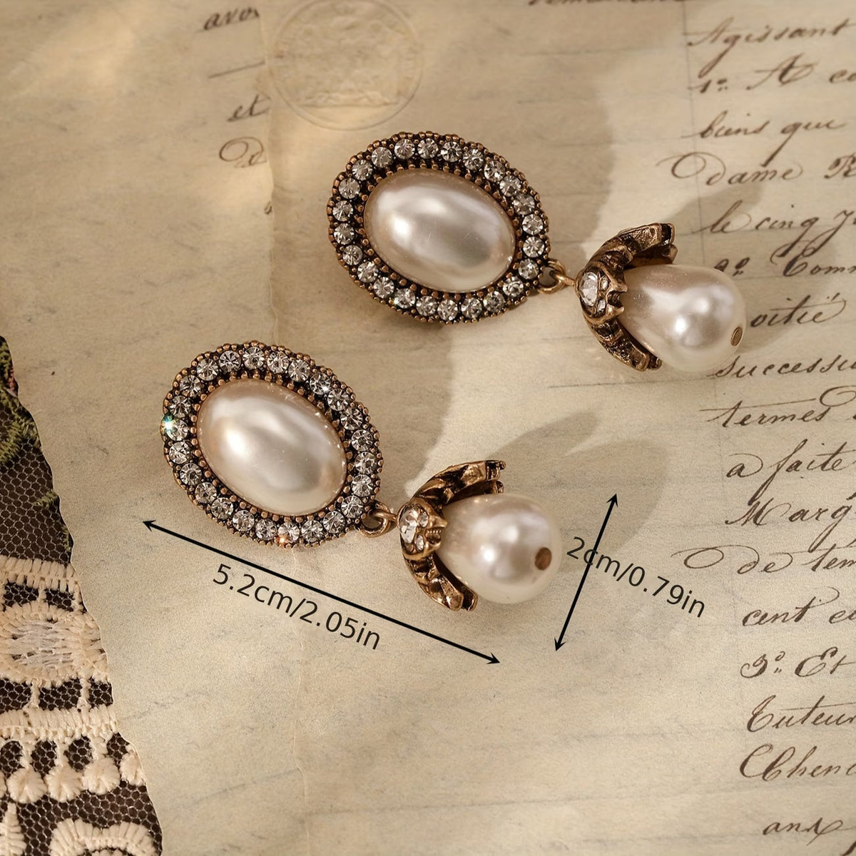 ELOISE | VINTAGE PEARL FRAME DROP EARRINGS