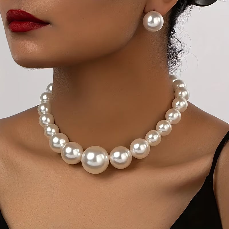 GRACELYN | ELEGANT GRACEFUL PEARL NECKLACE SET