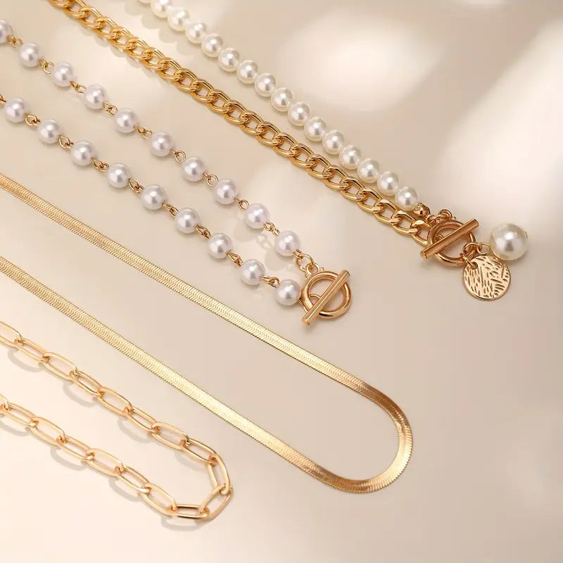NOVARA | MODERN PEARL LAYERED NECKLACE SET