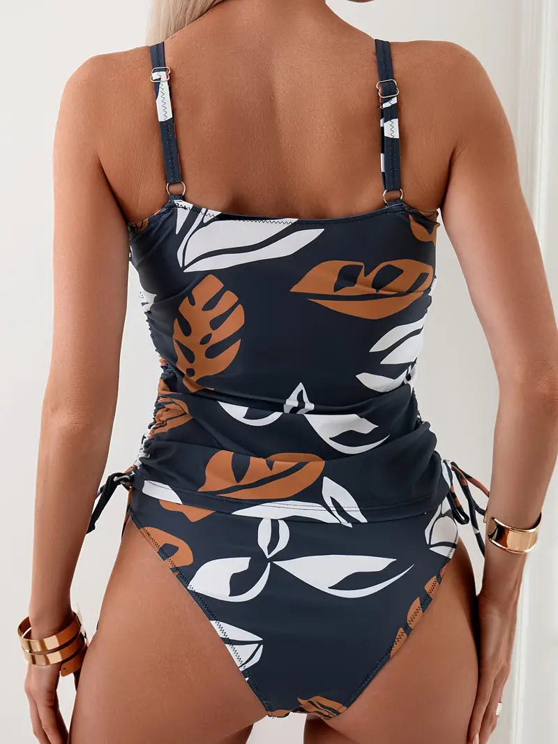 Venere Tankini - Bikini with Tropical Leaf Print