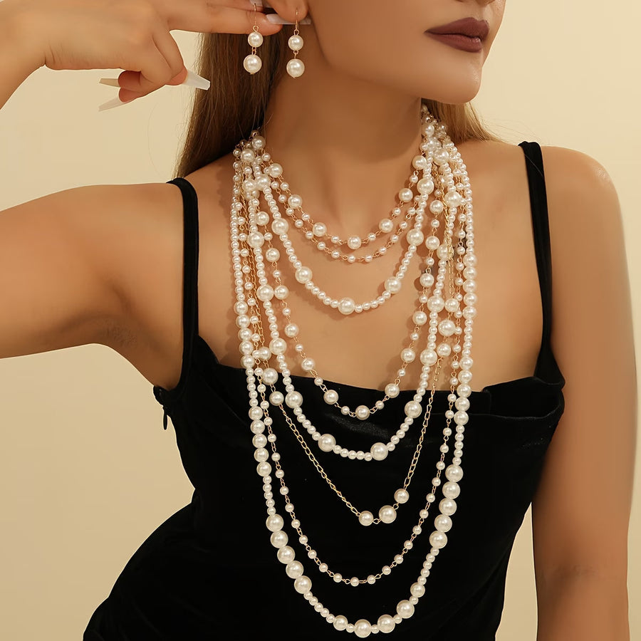ZARIA | BOHO MULTI-LAYERED PEARL STATEMENT SET