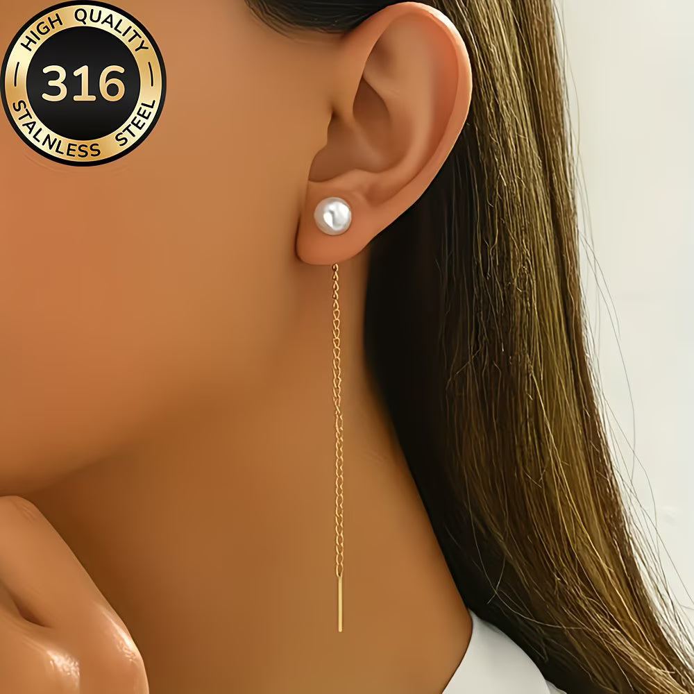 ADELINE | LONG TASSEL PEARL EARRINGS