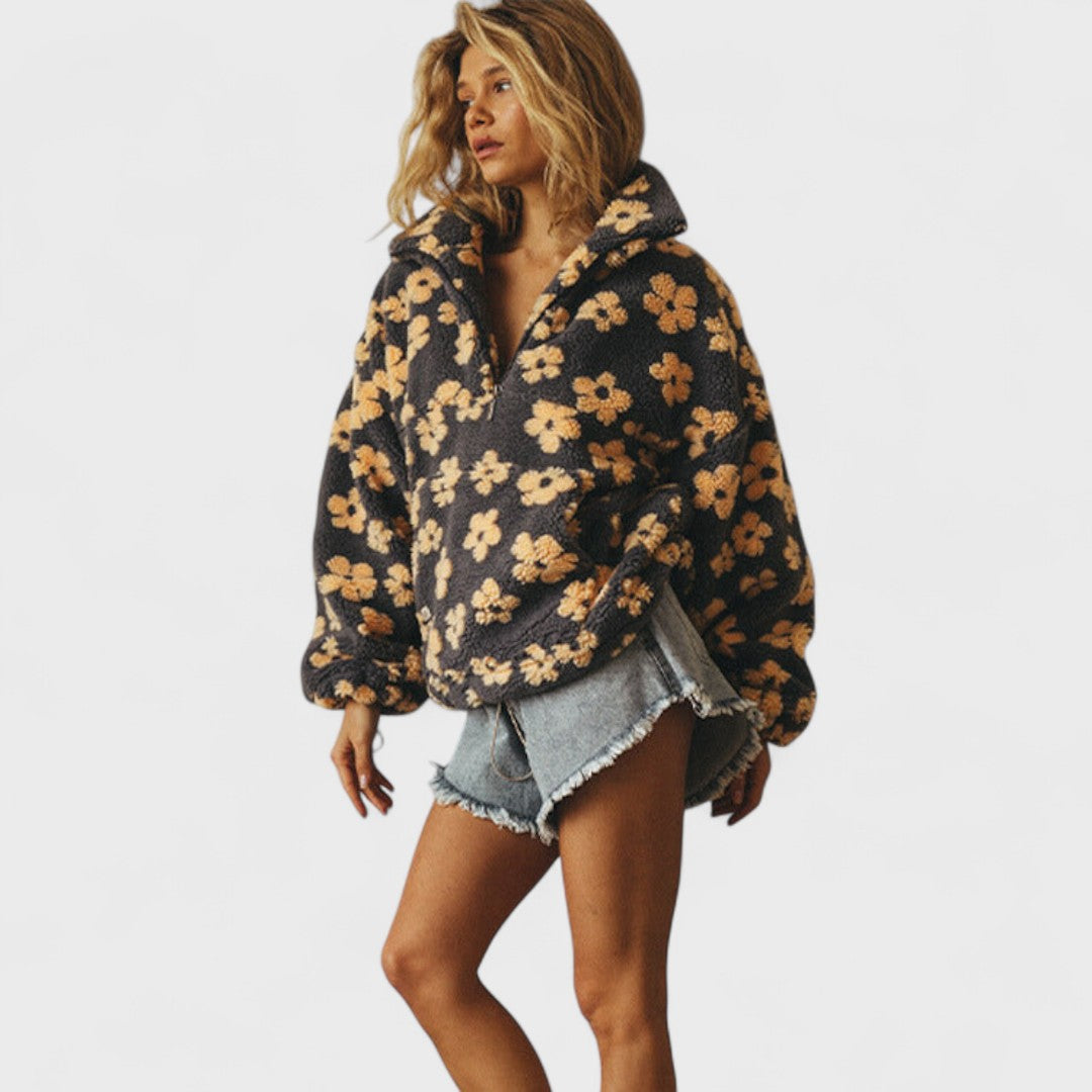 Daisy - Polar Fleece with Floral Print