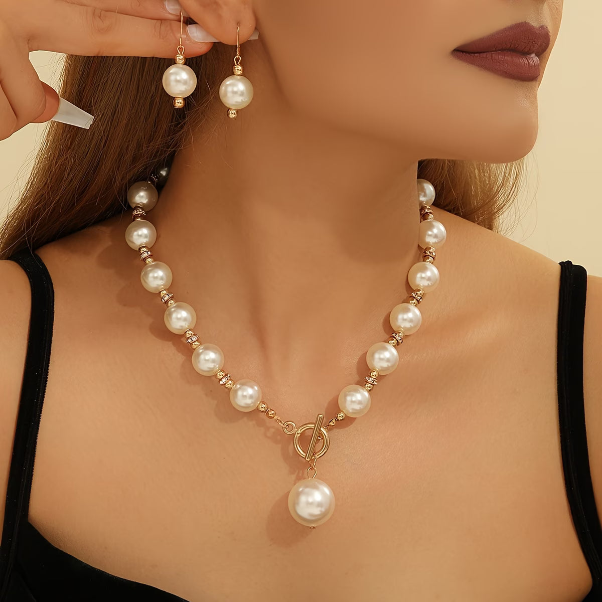 VALENCIA | CHUNKY PEARL NECKLACE SET