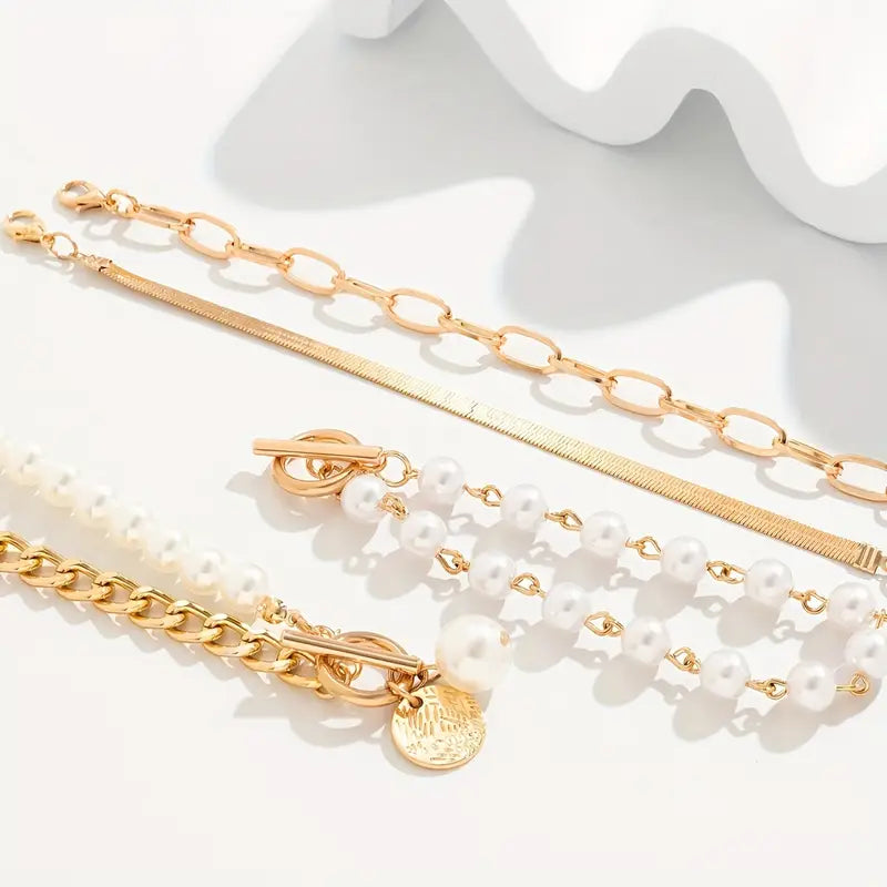 AURÉLIE | LUXE LAYERED PEARL BRACELET SET