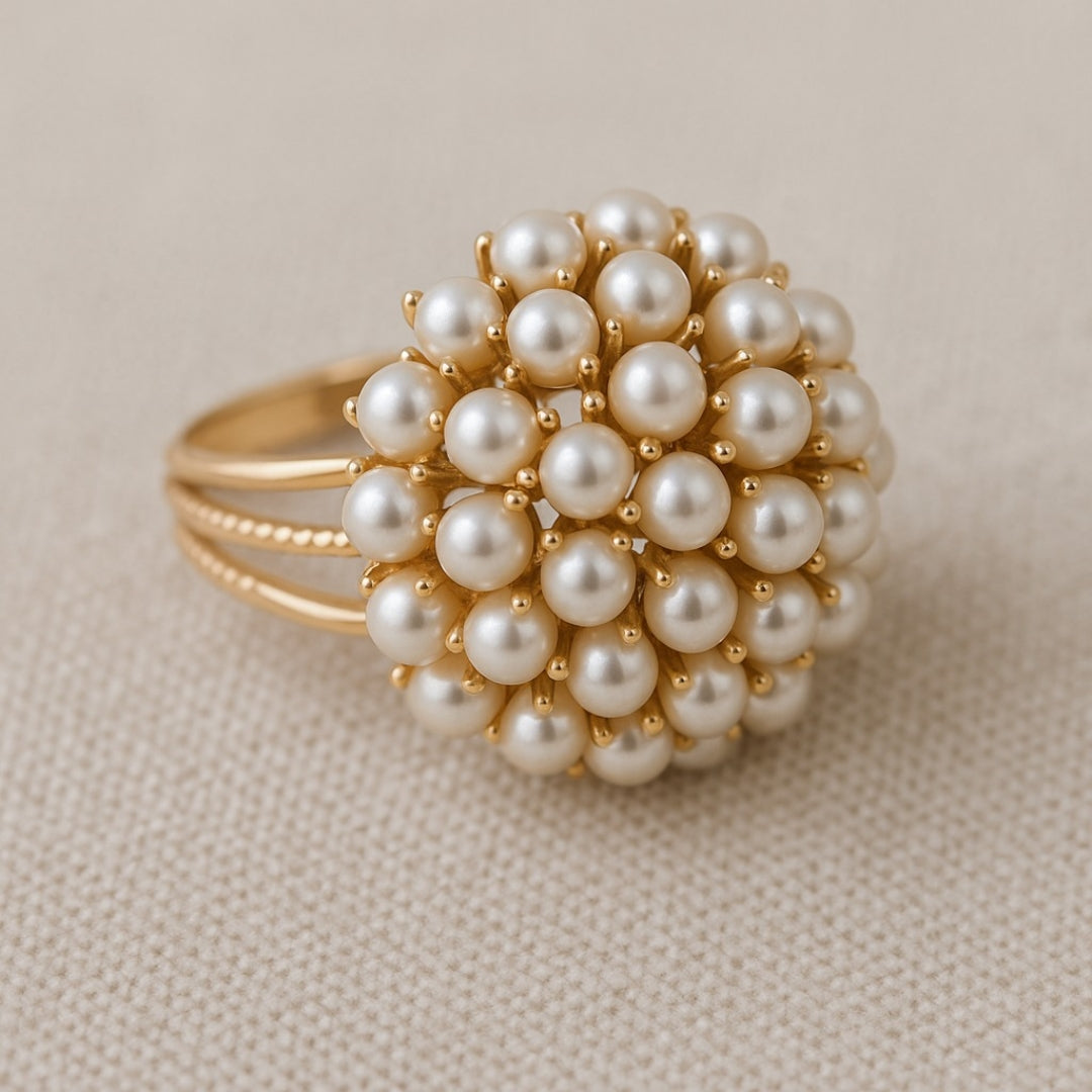 AURELIA | CLASSIC INLAID PEARL GOLD RING