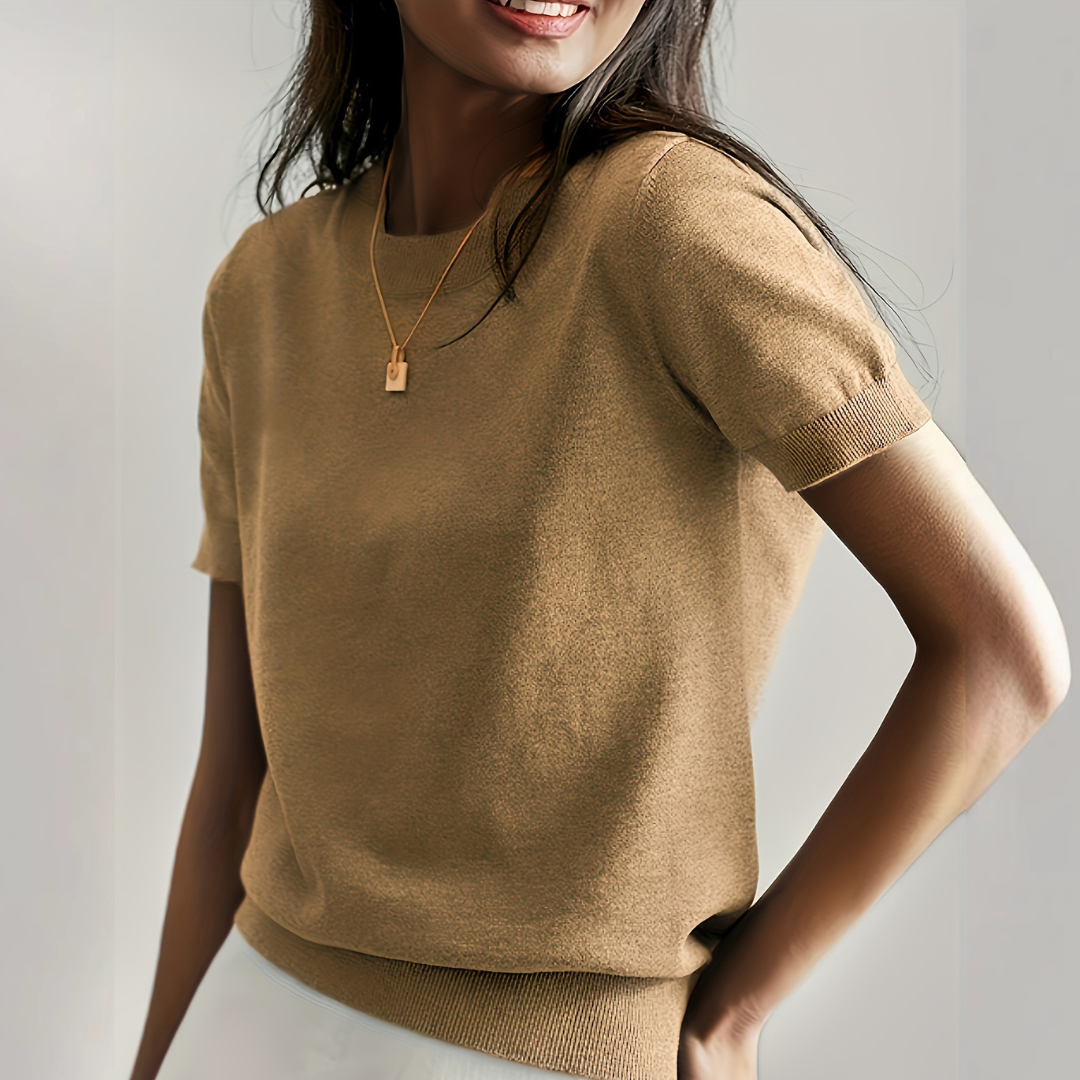 VIANCA™ - Casual Short Sleeve Crew Neck Top