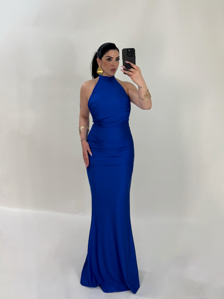 Mermaid-style long dress with back neckline “The Best”
