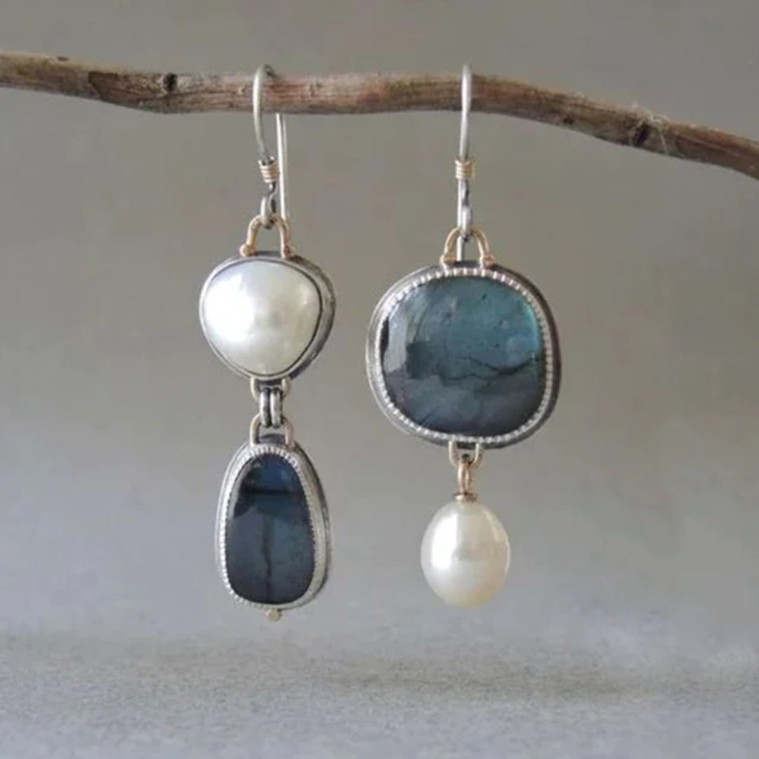 CELESTE | ELEGANT BLUE PEARL EARRINGS