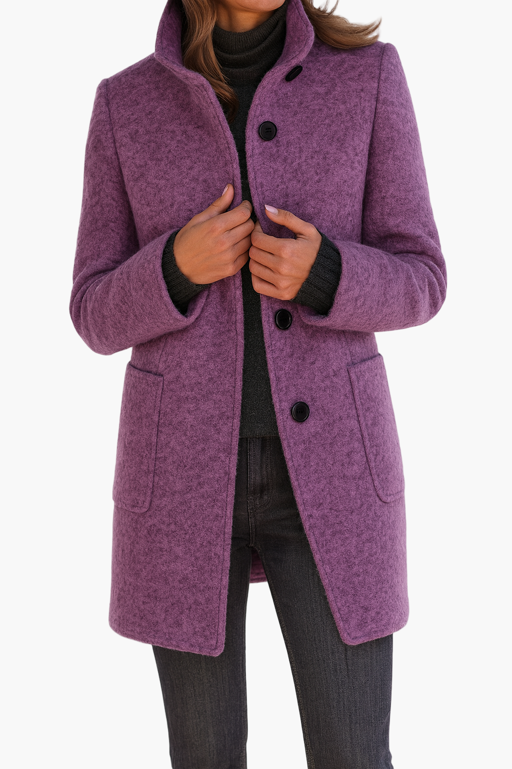 Petra | Women's Wool Coat with Elegant Fit and Classic Buttons