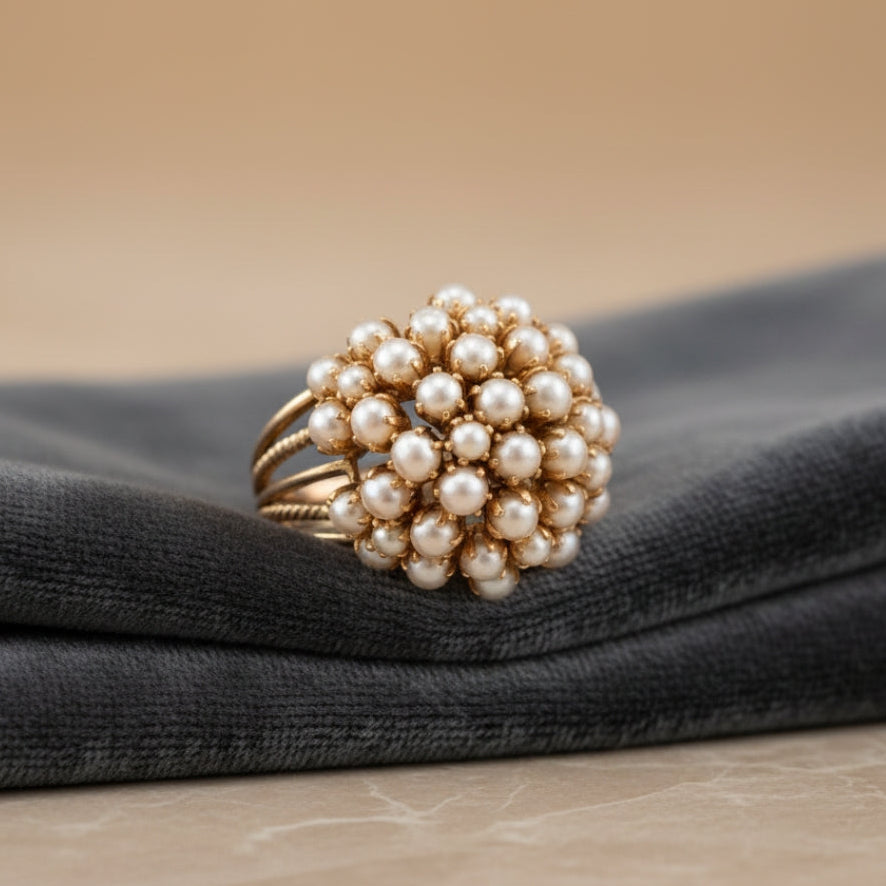 AURELIA | CLASSIC INLAID PEARL GOLD RING