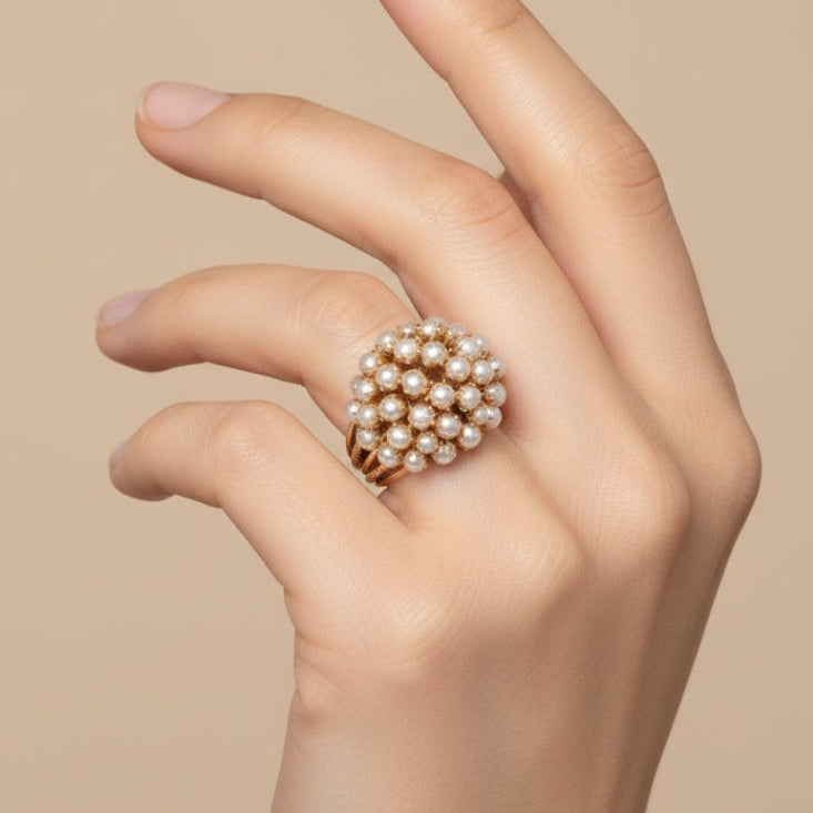 AURELIA | CLASSIC INLAID PEARL GOLD RING