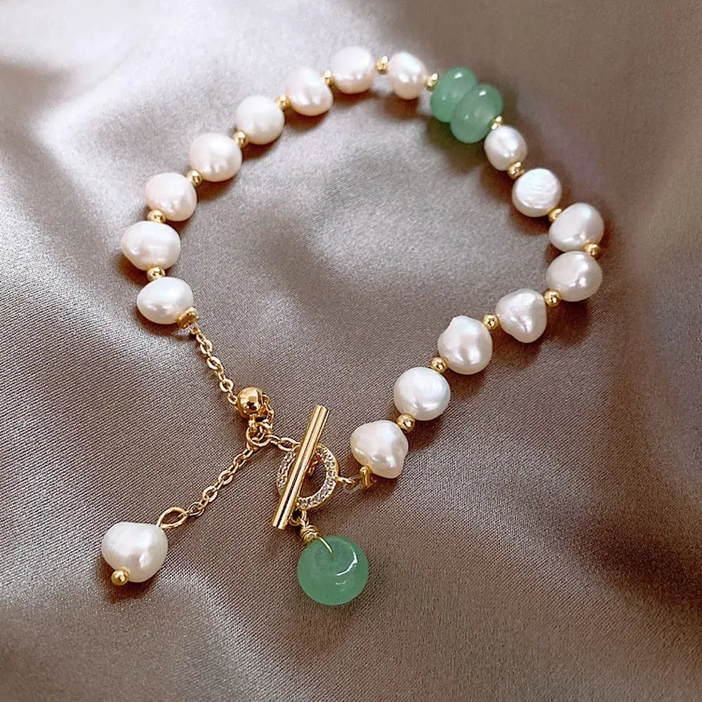 JADORA | NATURAL PEARL & JADE BRACELET
