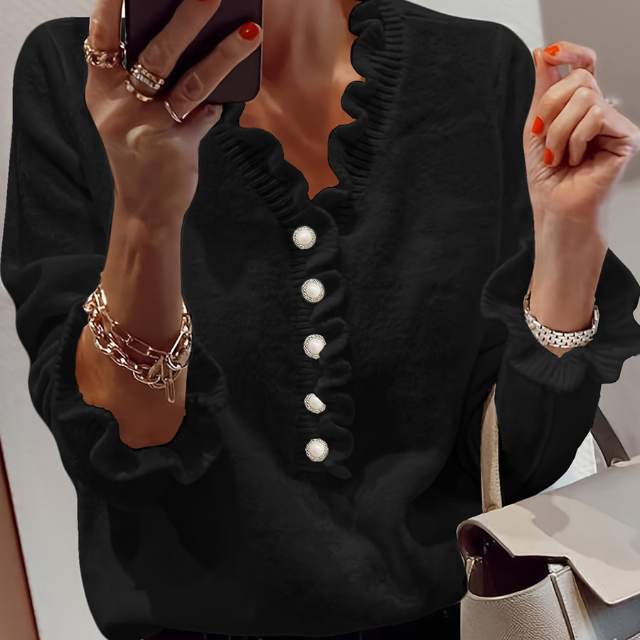 LIORA™ | Knotted blouse with ruffles