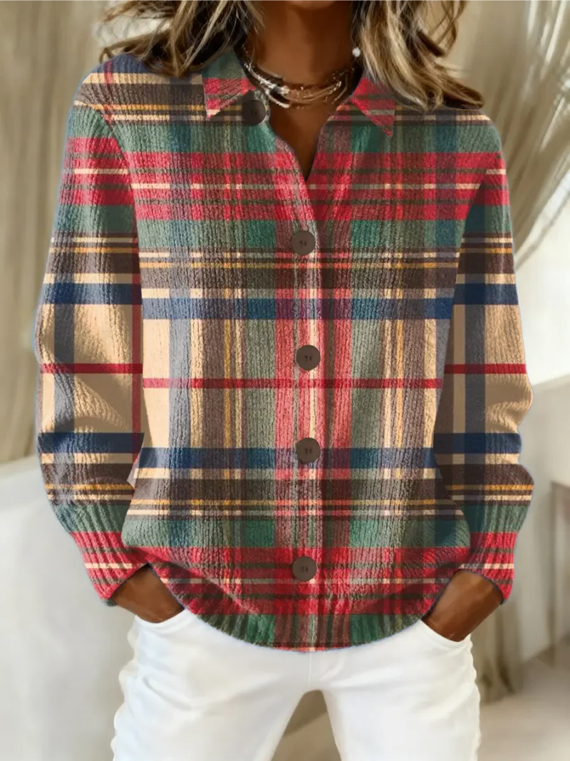 Gloria | Multicolour Plaid Button Cardigan