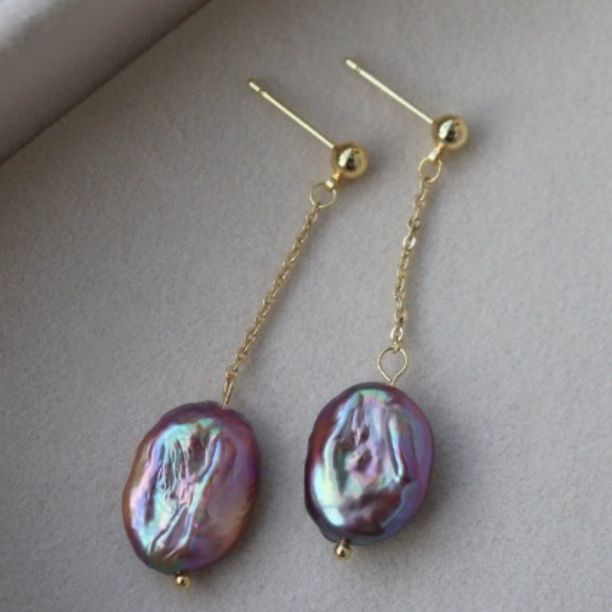 OPAL | PEACOCK LONG PEARL EARRINGS