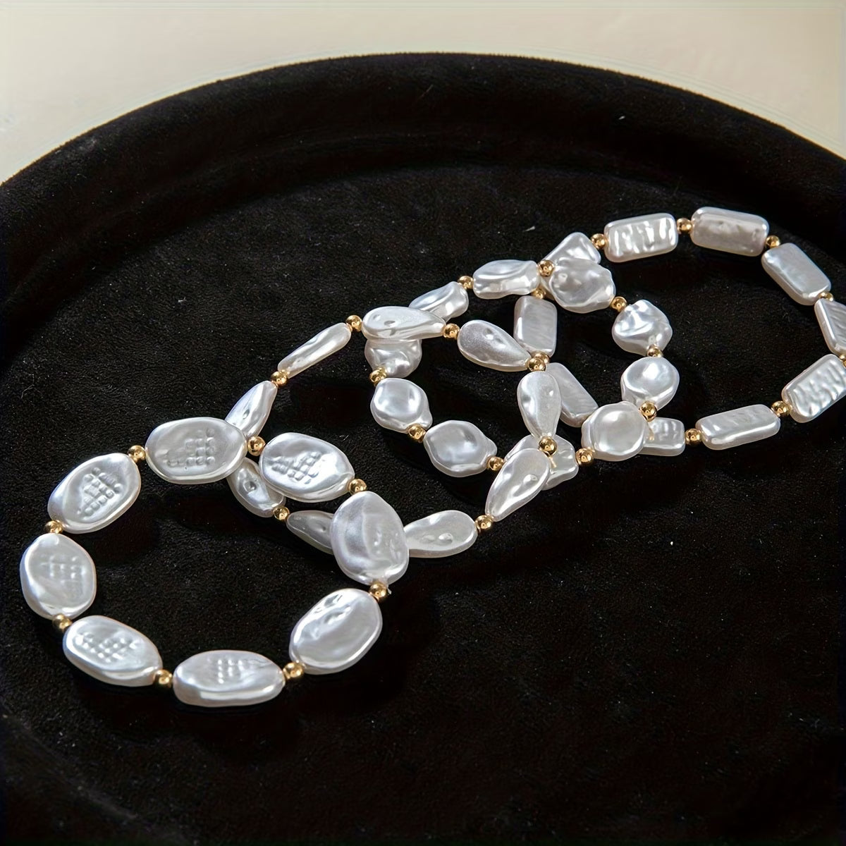 VALORA | PEARL STATEMENT BRACELET SET OF 4