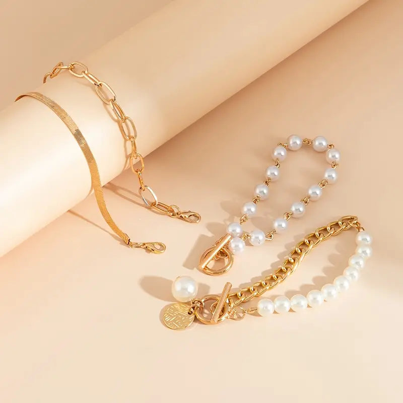 AURÉLIE | LUXE LAYERED PEARL BRACELET SET