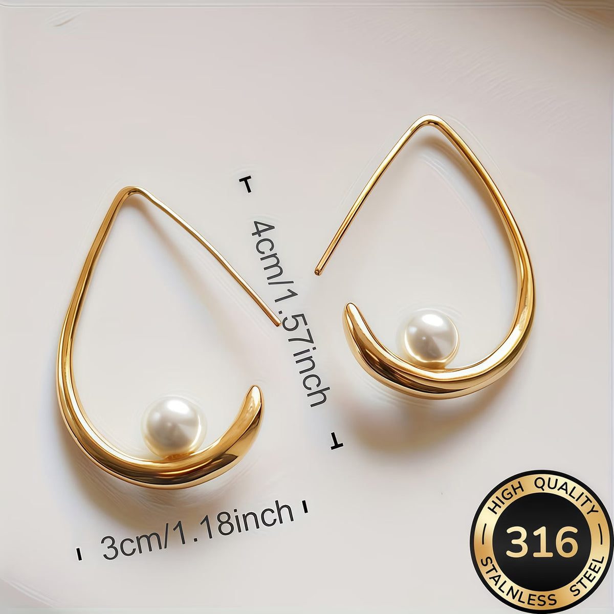 SELENA | CRESCENT PEARL HOOP EARRINGS