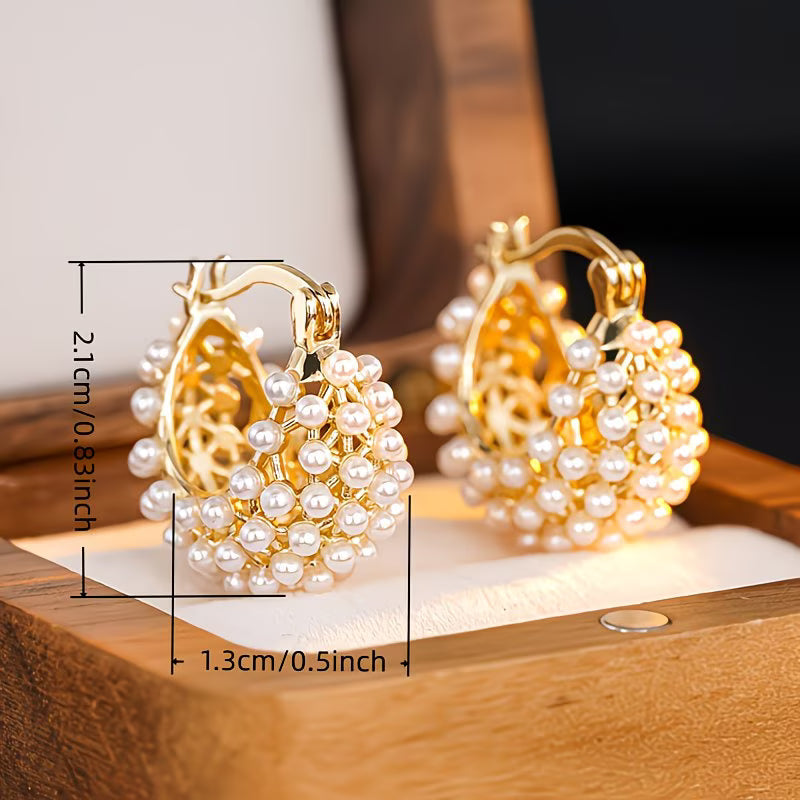 MONROE | CHUNKY PEARL HOOP EARRINGS