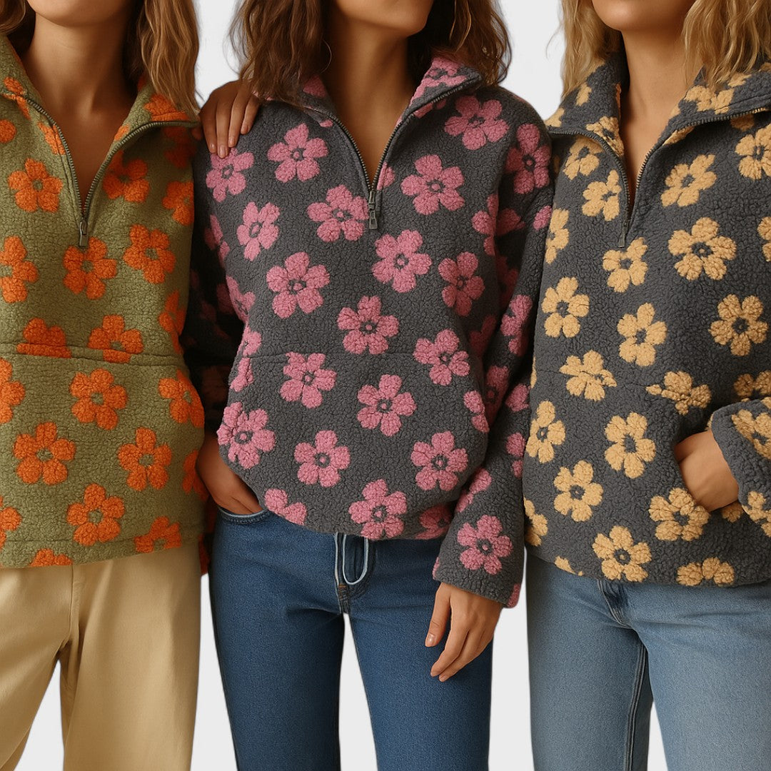 Daisy - Polar Fleece with Floral Print