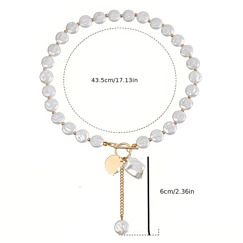 AURELIE | BAROQUE PEARL TOGGLE NECKLACE