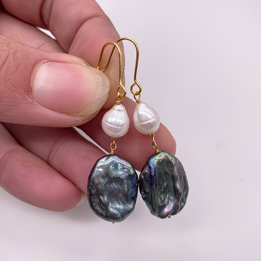 LYRA | PEACOCK PEARL DROP EARRINGS