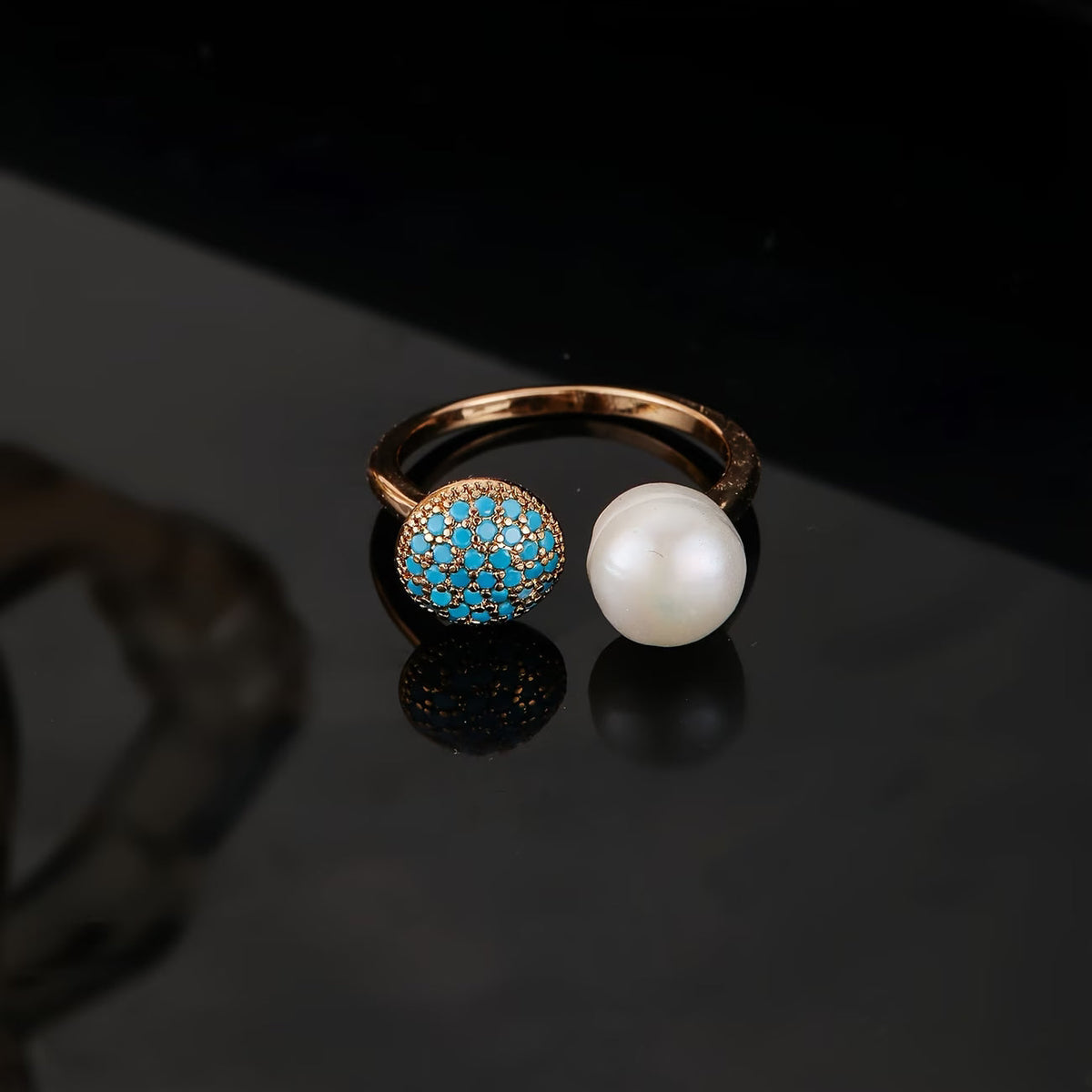 TALIA | PEARL AND TURQUOISE BEAUTY RING