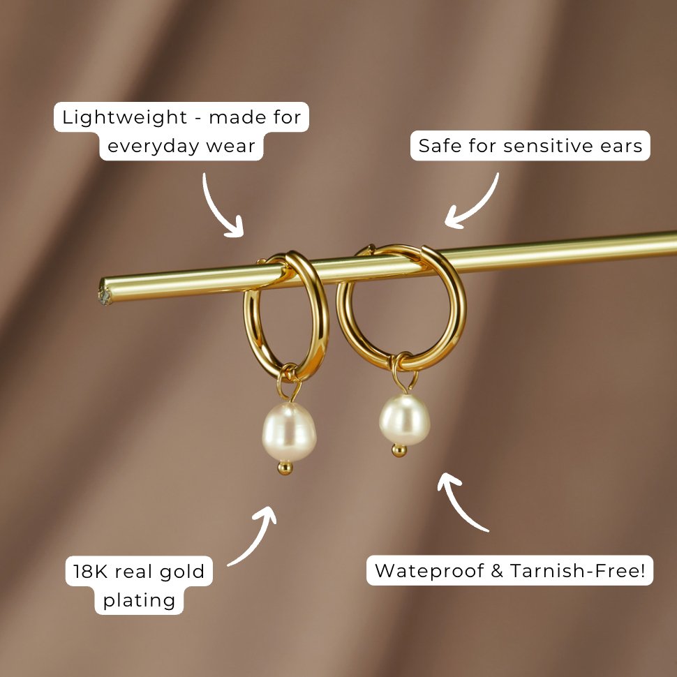 MILA | ESSENTIAL PEARL HOOP EARRINGS