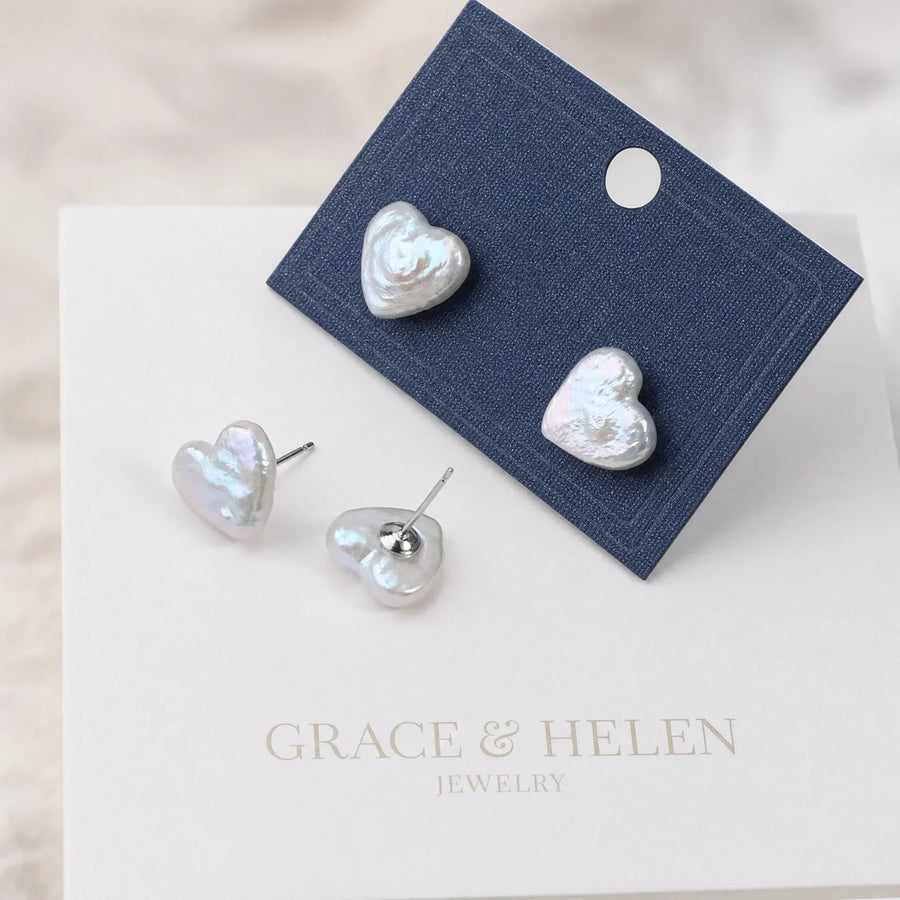 AMELIA | PREMIUM FRESHWATER PEARL HEART EARRINGS