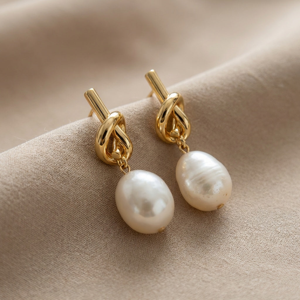 NADIA | KNOTTED PEARL EARRINGS