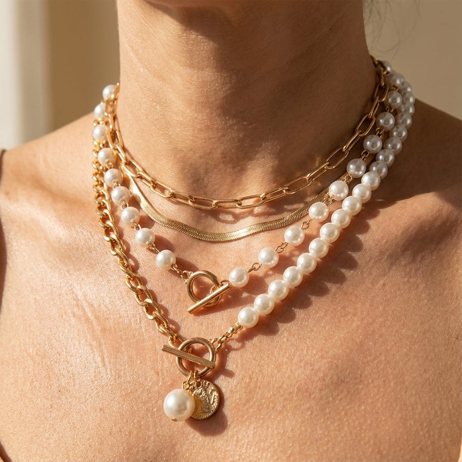 NOVARA | MODERN PEARL LAYERED NECKLACE SET
