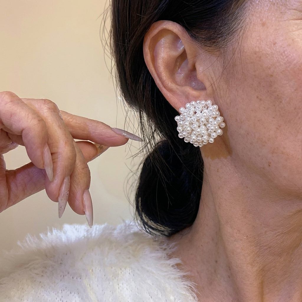 VIENNA | CLASSIC INLAID PEARL EARRINGS