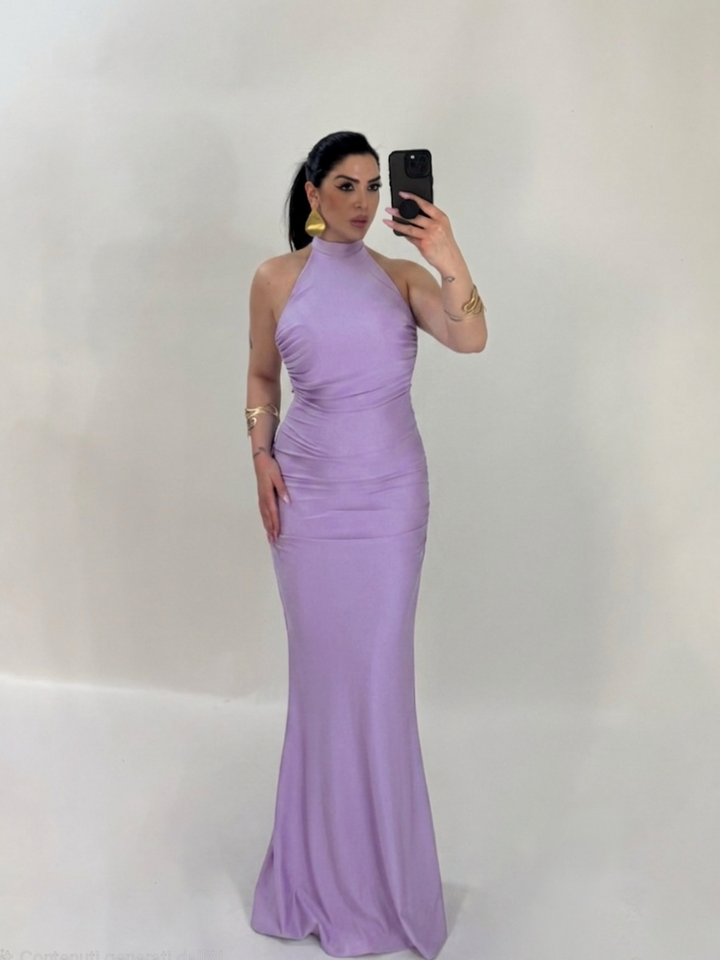 Mermaid-style long dress with back neckline “The Best”