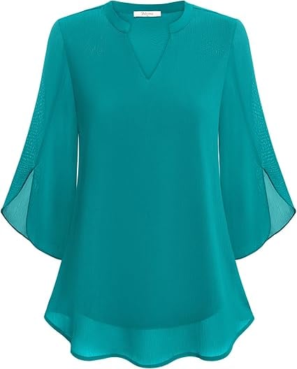 Claudia – Chiffon Georgette Blouse with V-Neck